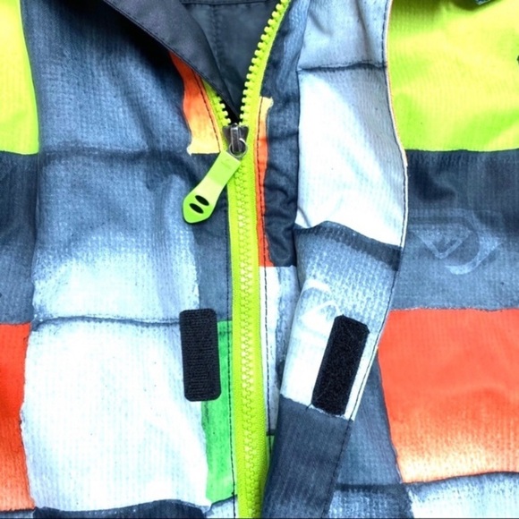 QUIKSILVER Mission Window Plaid 10K Ski Snowboarding Fit Jacket in Neon Green - Picture 5 of 8